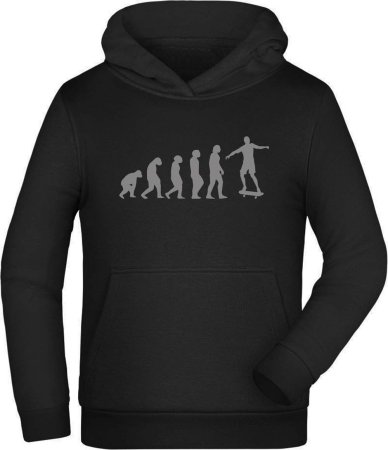 Skater Hoodie Kids Hooded Sweater - Evolution from Monkey to Skater i556